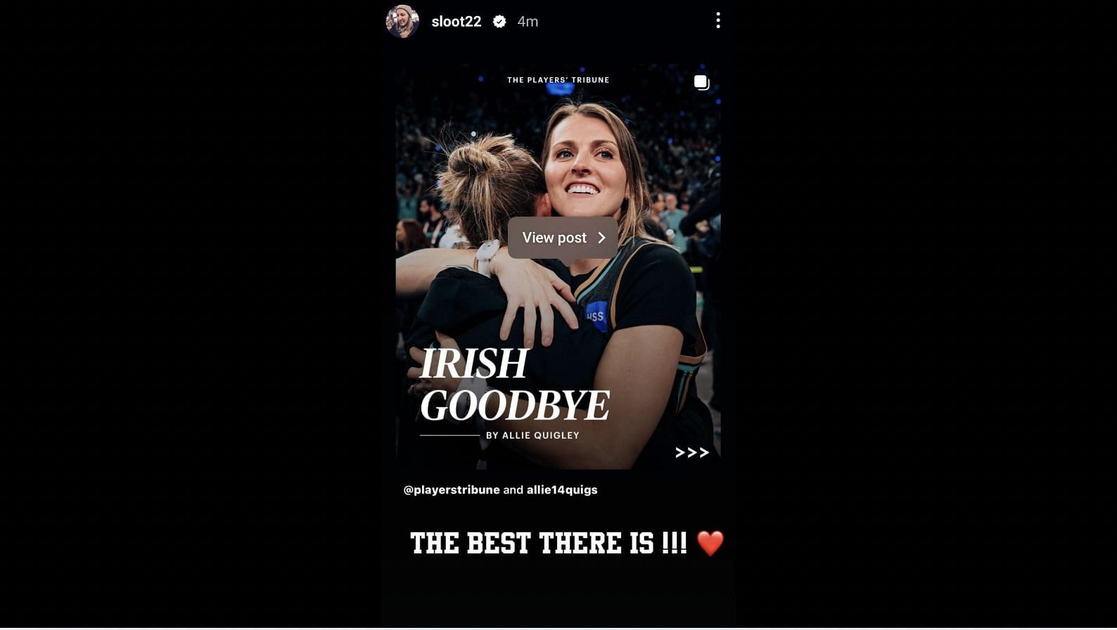 Vandersloot holds her wife in the highest regard, both as a person and a basketball player.